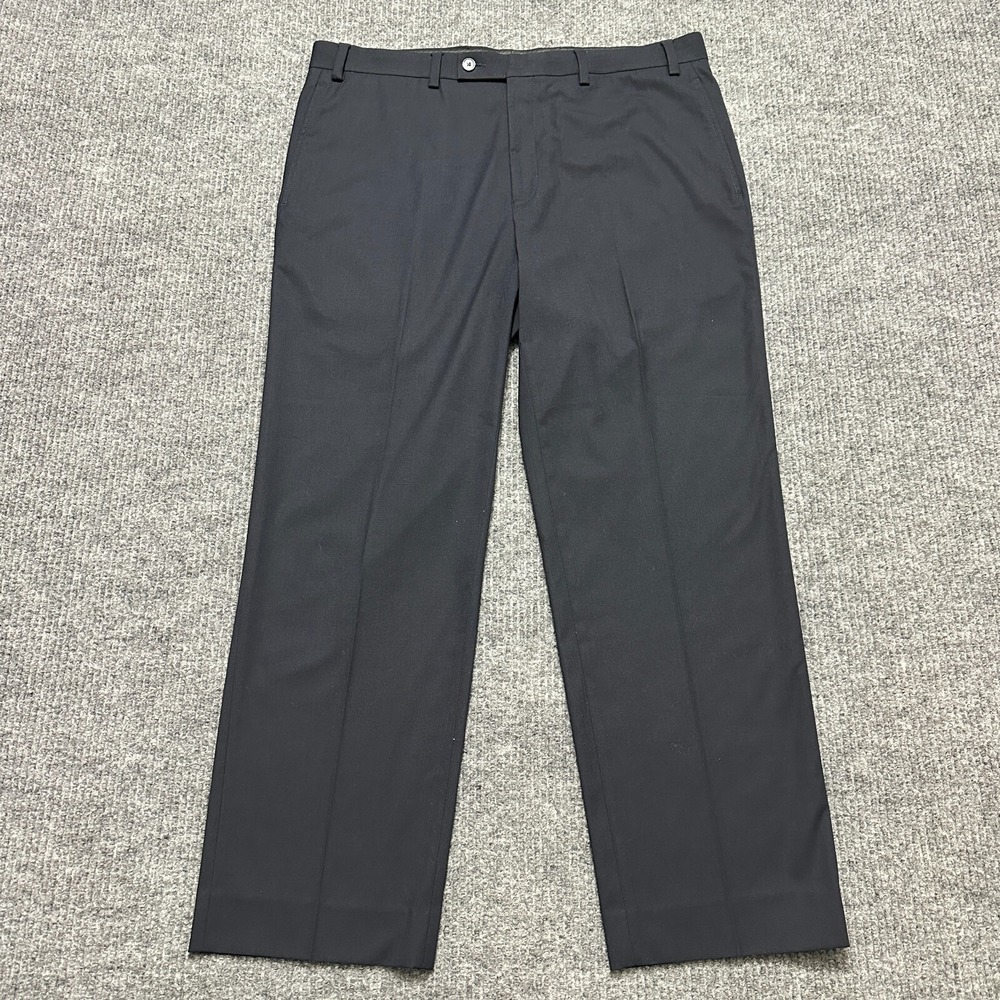 Calvin Klein Mens Dress Pants Size‎ 36 x 32 Black Flat Front